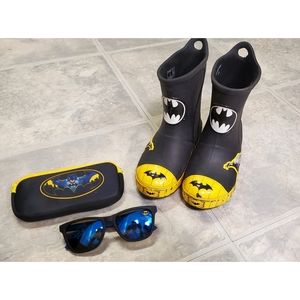Kids Batman Croc Rainboots and Matching Sunglasses